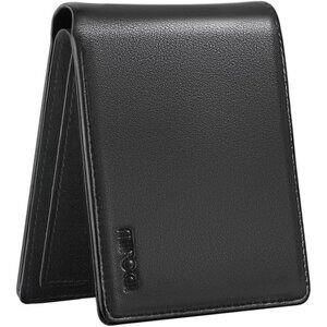 Men's Black Pu Leather Design Smart Bifold Blocking Wallet Card Classic